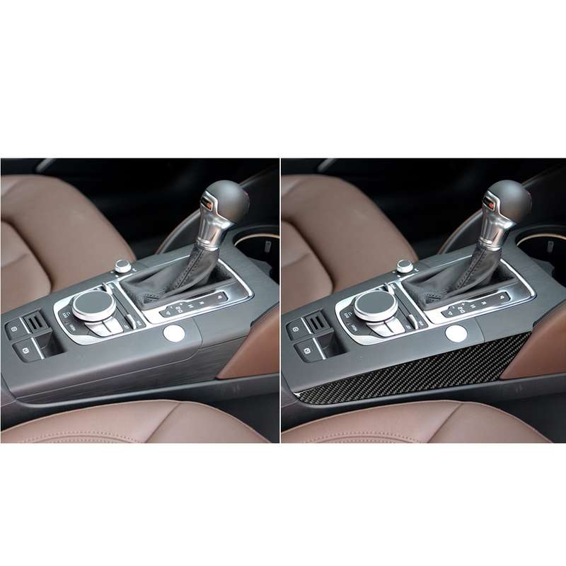 Car Carbon Fiber Gear Shift Position Side Panel Decorative Sticker for Audi A3 2014-2019, Right Driv
