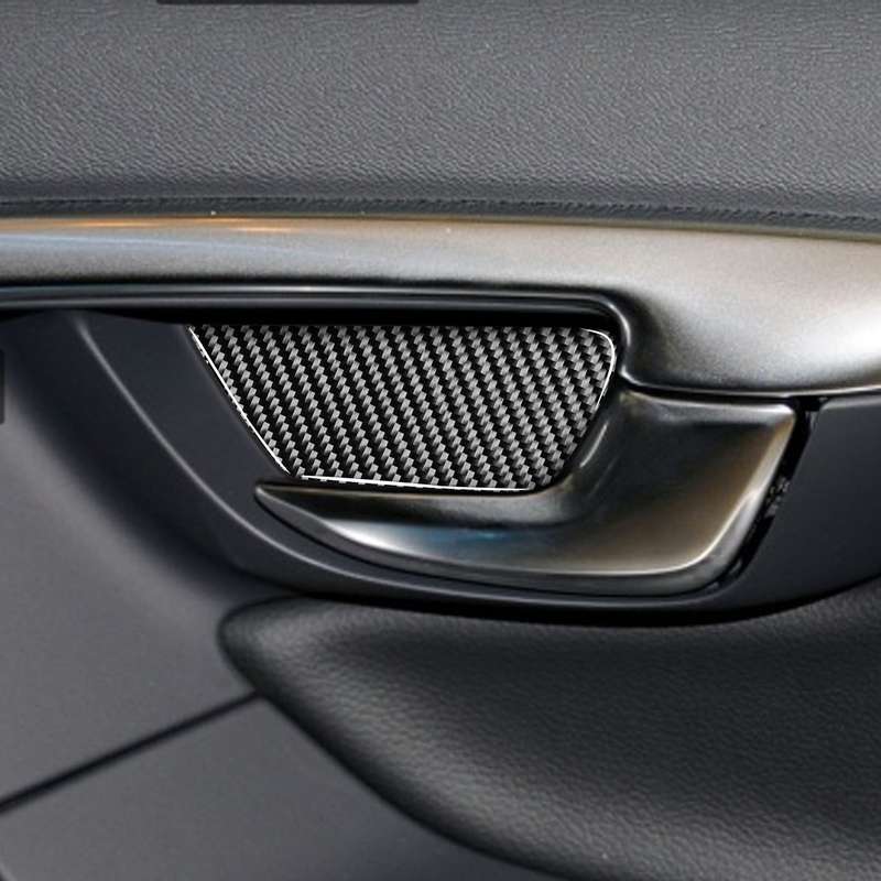4 PCS Car Carbon Fiber Inner Door Bowl Decorative Stickers for Volvo V60 2010-2017 / S60 2010-2018,