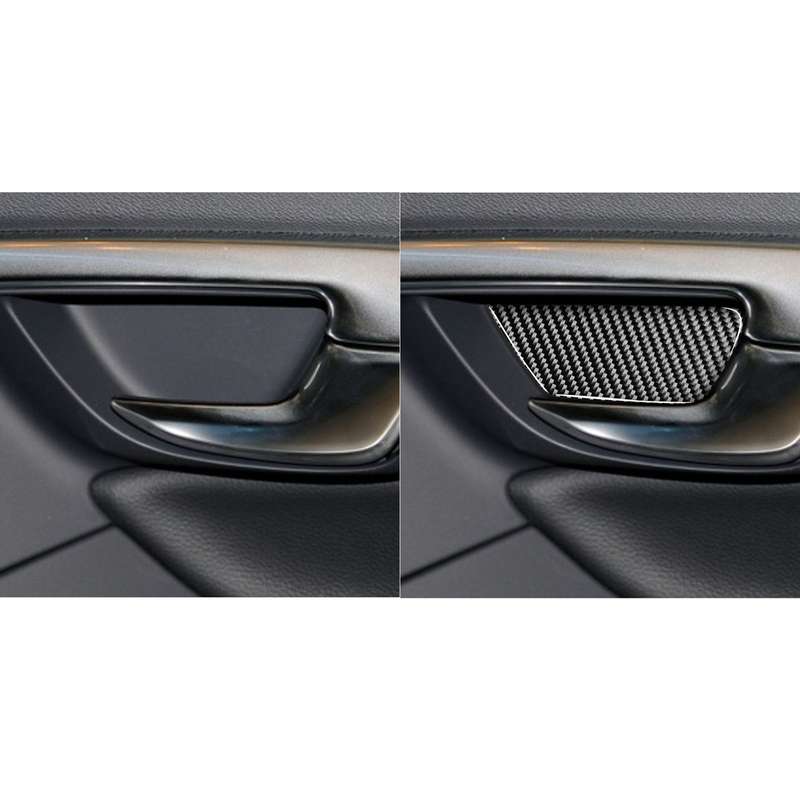 4 PCS Car Carbon Fiber Inner Door Bowl Decorative Stickers for Volvo V60 2010-2017 / S60 2010-2018,