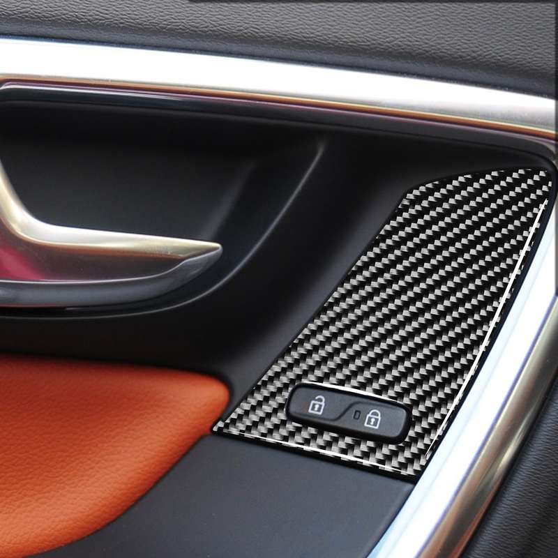 4 PCS Car Carbon Fiber Window Lifting Button Decorative Stickers for Volvo V60 / XC60 2010-2017 / S6