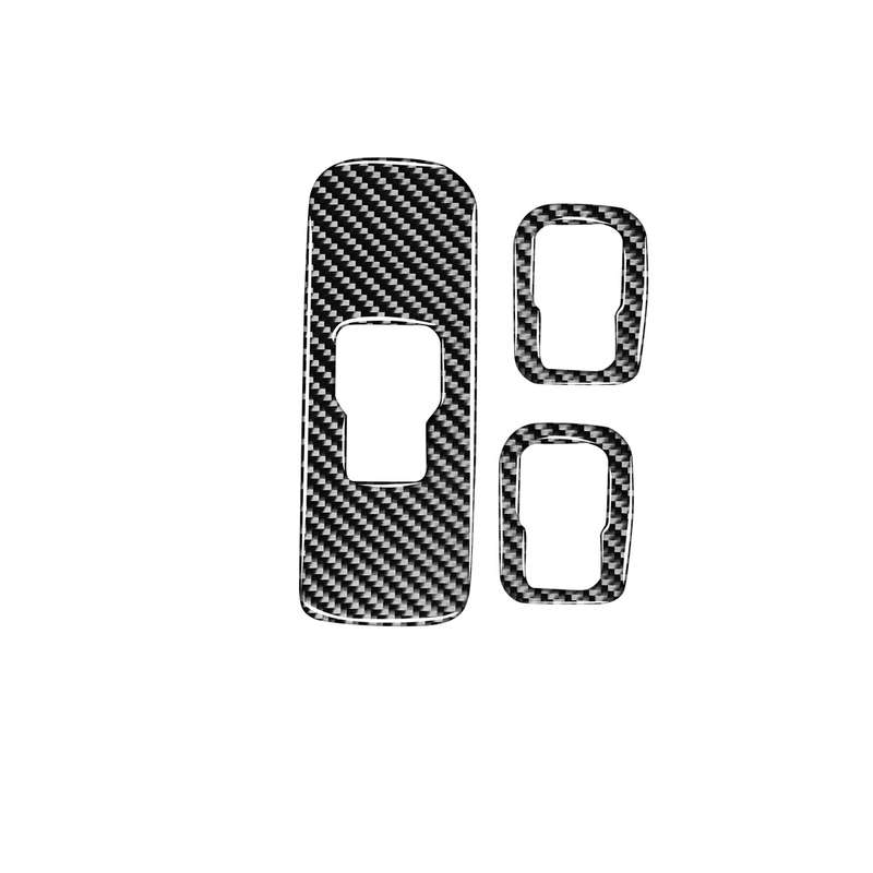 3 PCS Car Carbon Fiber Window Lifting Button Decorative Stickers for Volvo V60 2010-2017 / S60 2010-