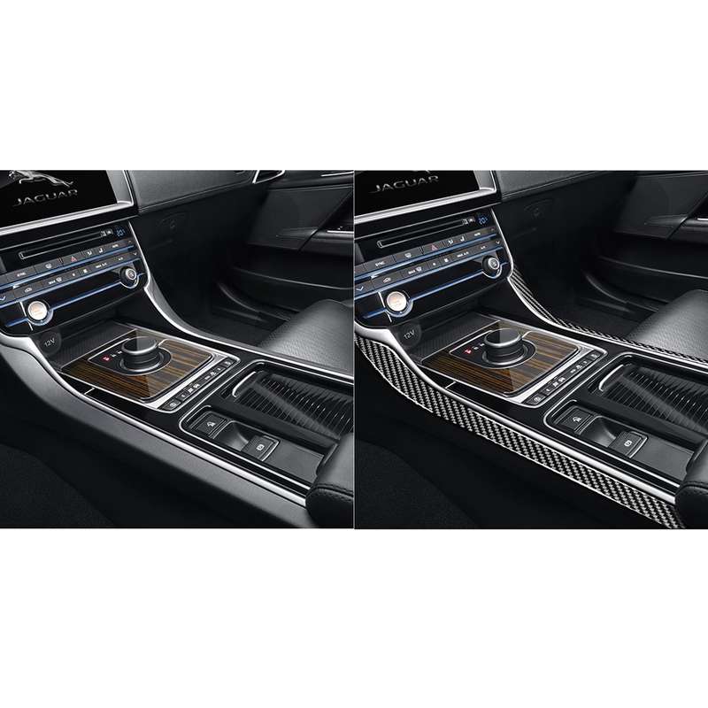 2 PCS Car Carbon Fiber Armrest Decorative Stickers for Jaguar XE X760 XF X260 2016-2020, Left and Ri