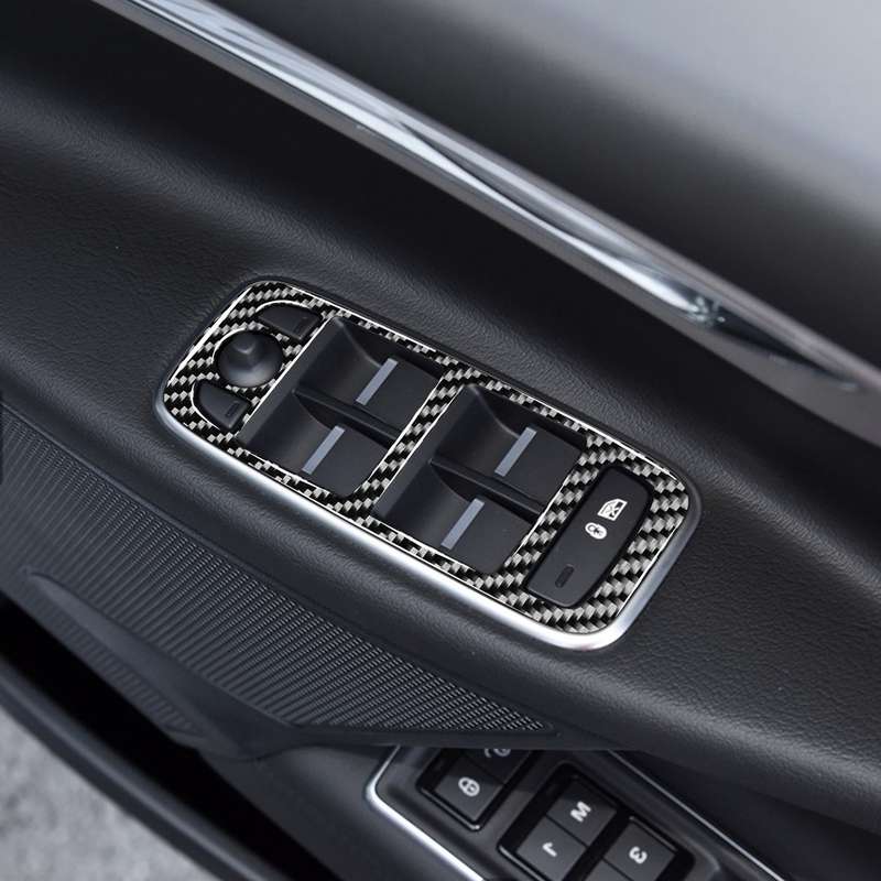 4 in 1 Car Carbon Fiber Lifting Panel Decorative Stickers for Jaguar F-PACE X761 XE X760 2016-2020,