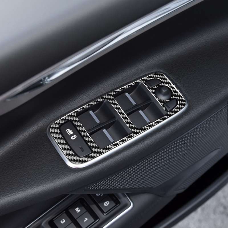 4 in 1 Car Carbon Fiber Lifting Panel Decorative Stickers for Jaguar F-PACE X761 XE X760 2016-2020,