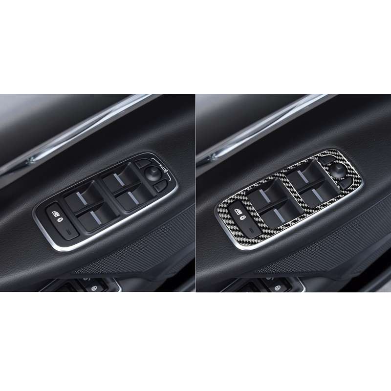 4 in 1 Car Carbon Fiber Lifting Panel Decorative Stickers for Jaguar F-PACE X761 XE X760 2016-2020,