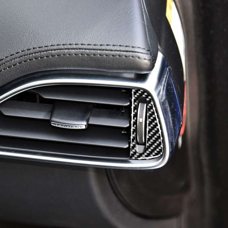 2 PCS Car Carbon Fiber Left and Right Air Outlet Decorative Stickers for Jaguar F-PACE X761 XE X760