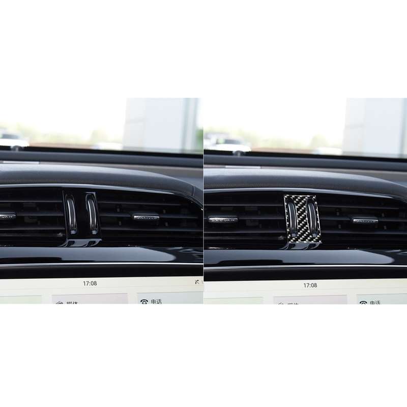 Car Carbon Fiber Middle Air Outlet Decorative Stickers for Jaguar F-PACE X761 XE X760 XF X260 XJ 201