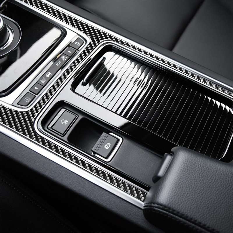 Car Carbon Fiber Central Control H Shape Decorative Stickers for Jaguar F-PACE X761 XE X760 XF X260