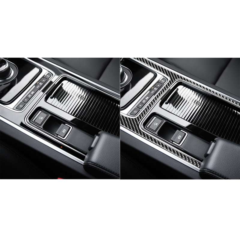 Car Carbon Fiber Central Control H Shape Decorative Stickers for Jaguar F-PACE X761 XE X760 XF X260
