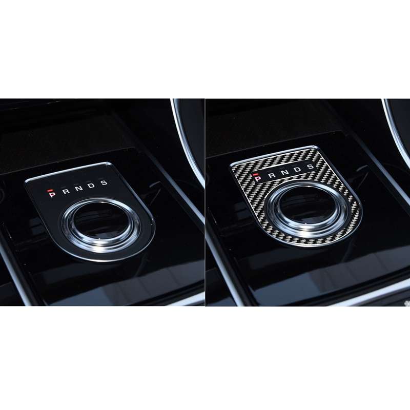 Car Carbon Fiber Gearshift Knob Decorative Stickers for Jaguar F-PACE X761 XE X760 XF X260 XJ 2016-2