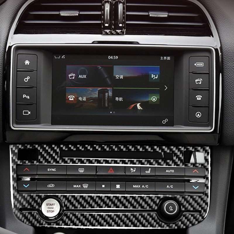 Car Carbon Fiber Air Conditioning Panel Decorative Stickers for Jaguar F-PACE X761 XE X760 XF X260 2