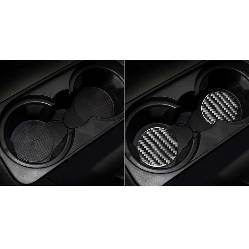 Car Carbon Fiber Water Cup Holder Mat for Land Rover Discovery 4 2010-2016, Left and Right Drive Uni