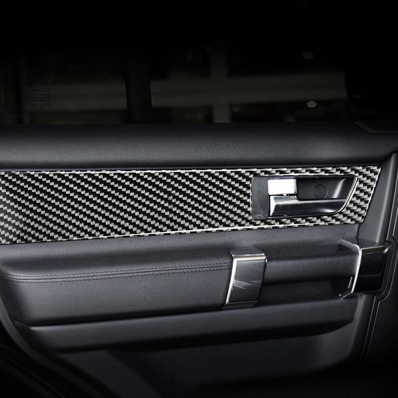4 PCS Car Carbon Fiber Door Inner Handle Decorative Sticker for Land Rover Discovery 4 2010-2016, Le