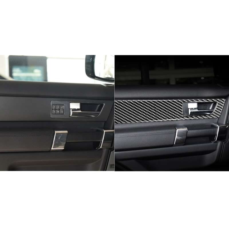 4 PCS Car Carbon Fiber Door Inner Handle Decorative Sticker for Land Rover Discovery 4 2010-2016, Le