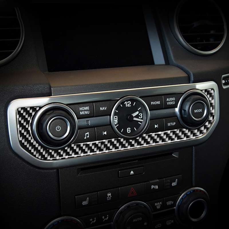 Car Carbon Fiber Time Clock Decorative Sticker for Land Rover Discovery 4 2010-2016, Left and Right