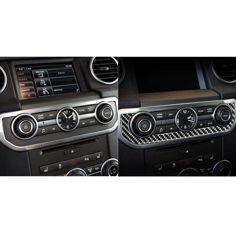 Car Carbon Fiber Time Clock Decorative Sticker for Land Rover Discovery 4 2010-2016, Left and Right