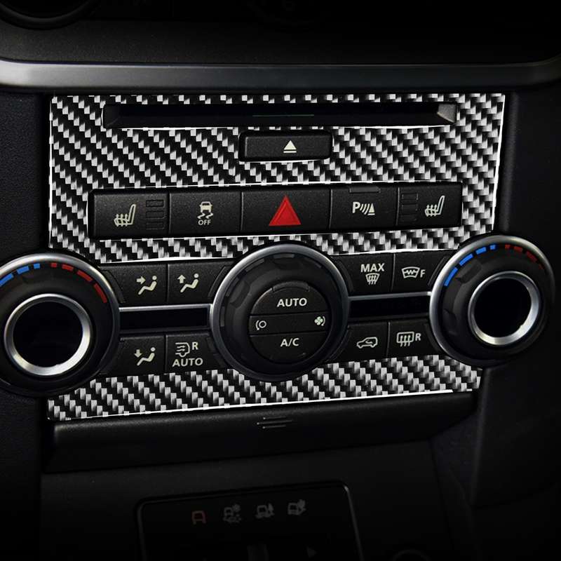 Car Carbon Fiber Central Control CD Panel Decorative Sticker for Land Rover Discovery 4 2010-2016, L