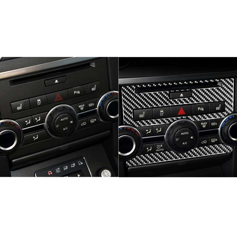 Car Carbon Fiber Central Control CD Panel Decorative Sticker for Land Rover Discovery 4 2010-2016, L