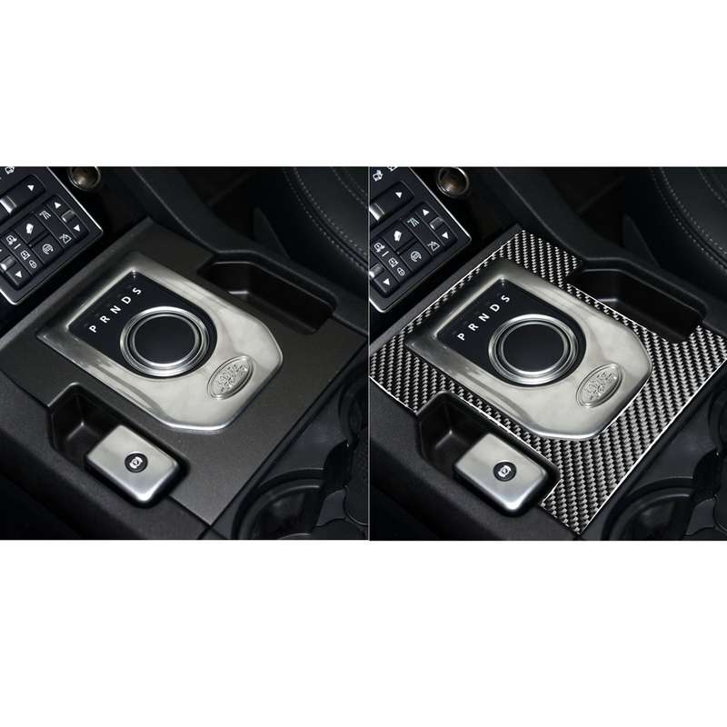 Car Carbon Fiber Gearshift Panel Decorative Sticker for Land Rover Discovery 4 2010-2016, Left and R