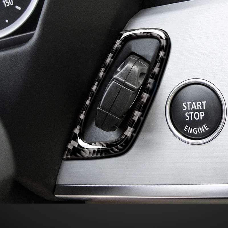 Car Carbon Fiber Solid Color Key Hole Decorative Sticker for BMW E70 X5 / E71 X6 2009-2013, Left Dri