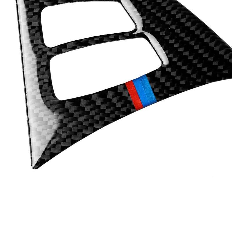 2 in 1 Car Carbon Fiber Tricolor Steering Wheel Buttons Decorative Sticker for BMW E70 X5 2008-2013,
