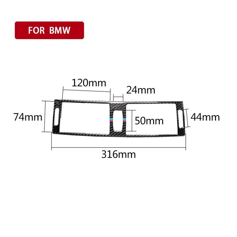 Car Carbon Fiber Tricolor Middle Air Outlet Decorative Sticker for BMW E70 X5 / E71 X6 2008-2013, Le