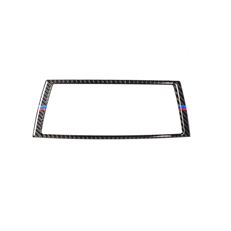Car Carbon Fiber Tricolor Navigation Frame Decorative Sticker for BMW E70 X5 / E71 X6 2008-2013, Lef