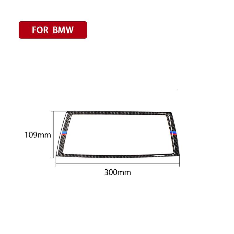 Car Carbon Fiber Tricolor Navigation Frame Decorative Sticker for BMW E70 X5 / E71 X6 2008-2013, Lef