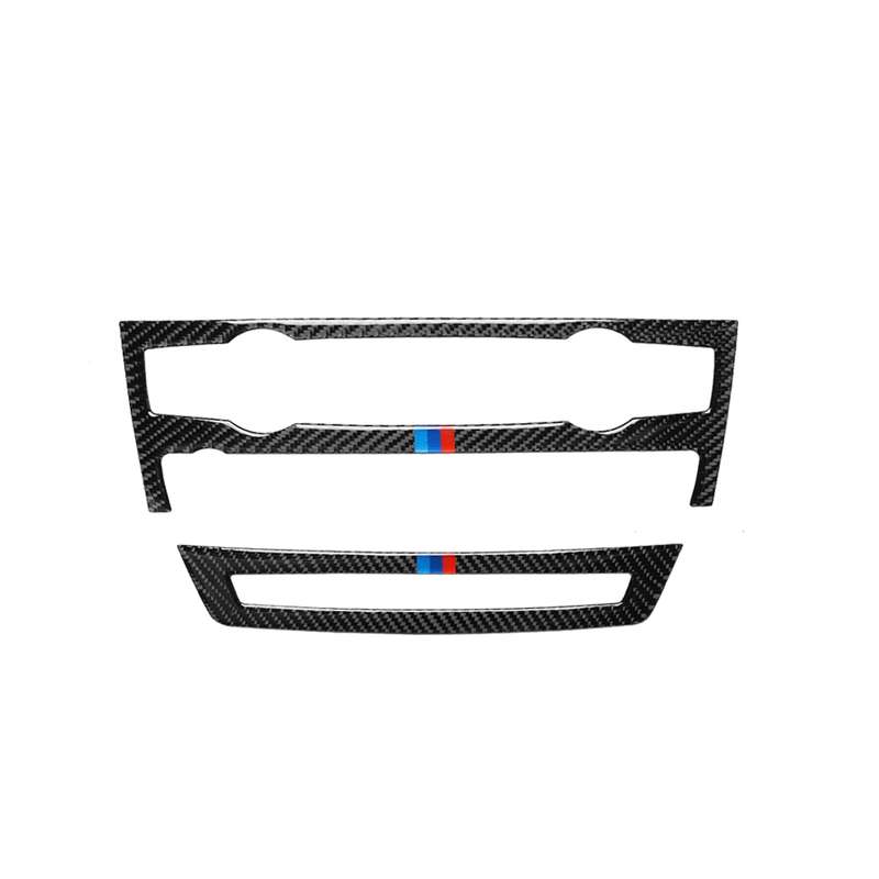 2 in 1 Car Carbon Fiber Tricolor Air Conditioner Set Decorative Sticker for BMW E70 X5 2008-2013 / E