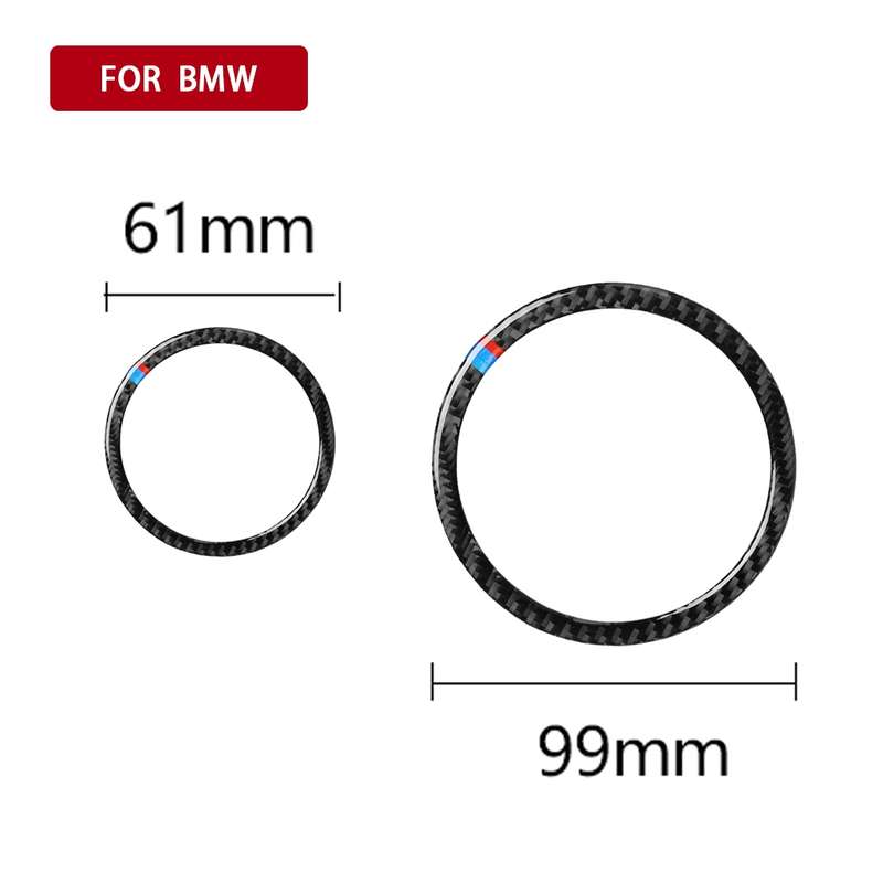 6 in 1 Car Carbon Fiber Tricolor Horn Ring Decorative Sticker for BMW 2008-2013 E70 / 2008-2014 E71,
