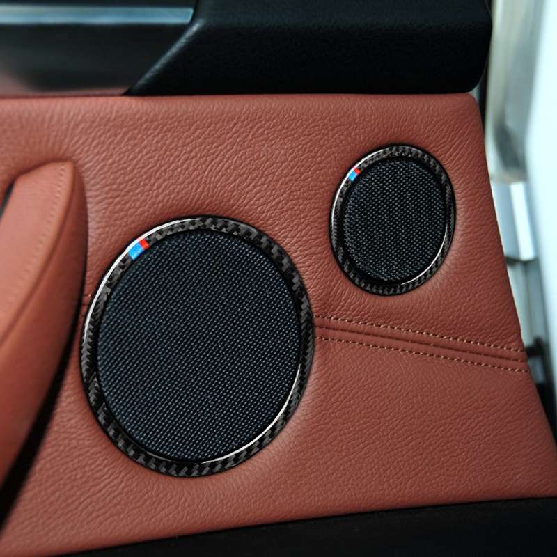 6 in 1 Car Carbon Fiber Tricolor Horn Ring Decorative Sticker for BMW 2008-2013 E70 / 2008-2014 E71,