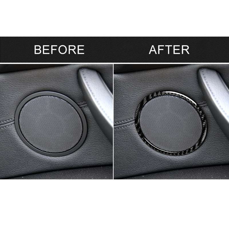 4 in 1 Car Carbon Fiber Solid Color Horn Ring Decorative Sticker for BMW 2008-2013 E70 / 2008-2014 E
