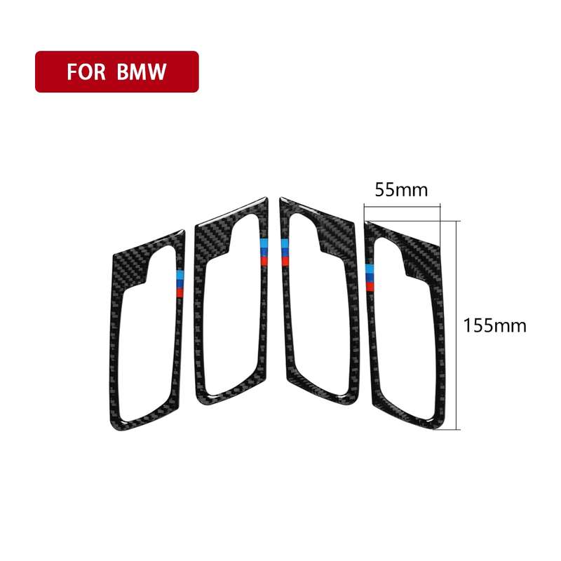 4 in 1 Car Carbon Fiber Tricolor Door Handle Decorative Sticker for BMW 2008-2014 X5 E70 / E71, Left