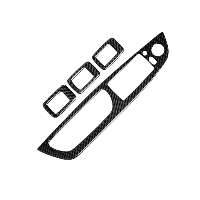 4 in 1 Car Carbon Fiber Solid Color Window Lift Switch Panel Decorative Sticker for BMW 2008-2013 X5