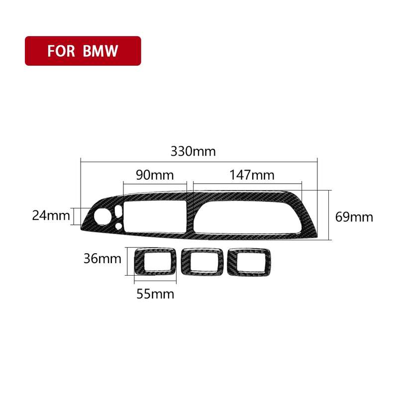 4 in 1 Car Carbon Fiber Solid Color Window Lift Switch Panel Decorative Sticker for BMW 2008-2013 X5