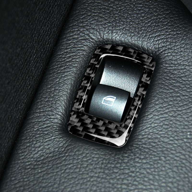 4 in 1 Car Carbon Fiber Solid Color Window Lift Switch Panel Decorative Sticker for BMW 2008-2013 X5