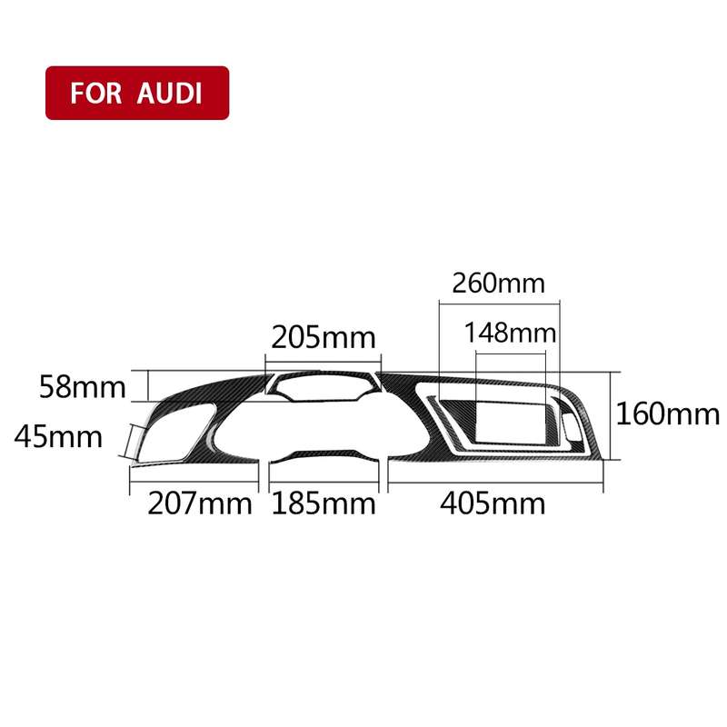 Car Carbon Fiber Dashboard Frame Decorative Sticker for Audi A4 2009-2010 / A4L 2009-2012, Left Driv