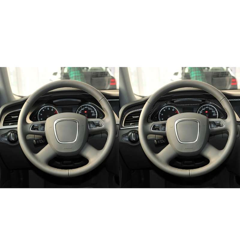 Car Carbon Fiber Dashboard Frame Decorative Sticker for Audi A4 2009-2010 / A4L 2009-2012, Left Driv
