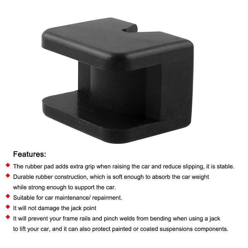 2 PCS Car Jack Pad Adapter Rubber Jack Pads Slotted Frame