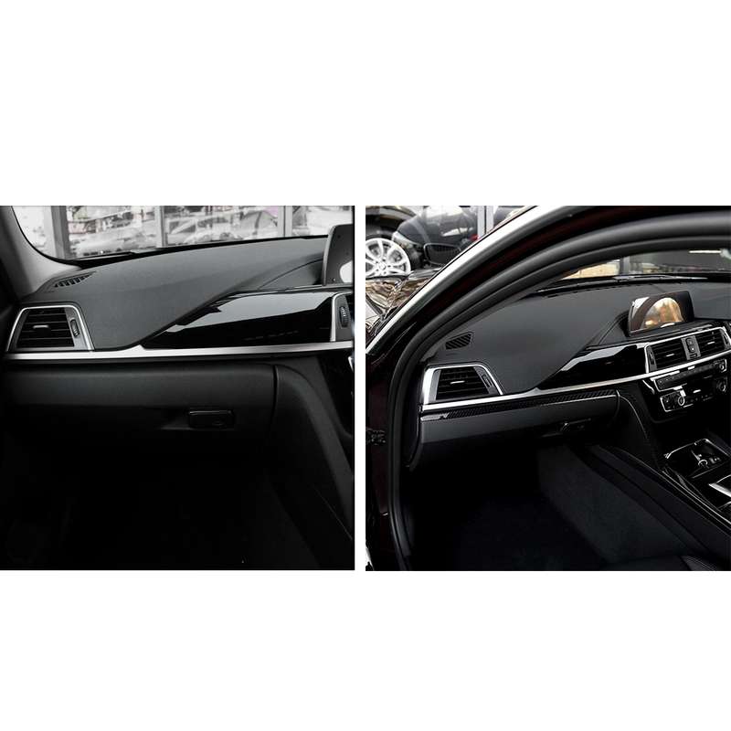 Car Carbon Fiber Front Passenger Seat Central Control Decorative Stripe for BMW 3 Series F30 / F34 2