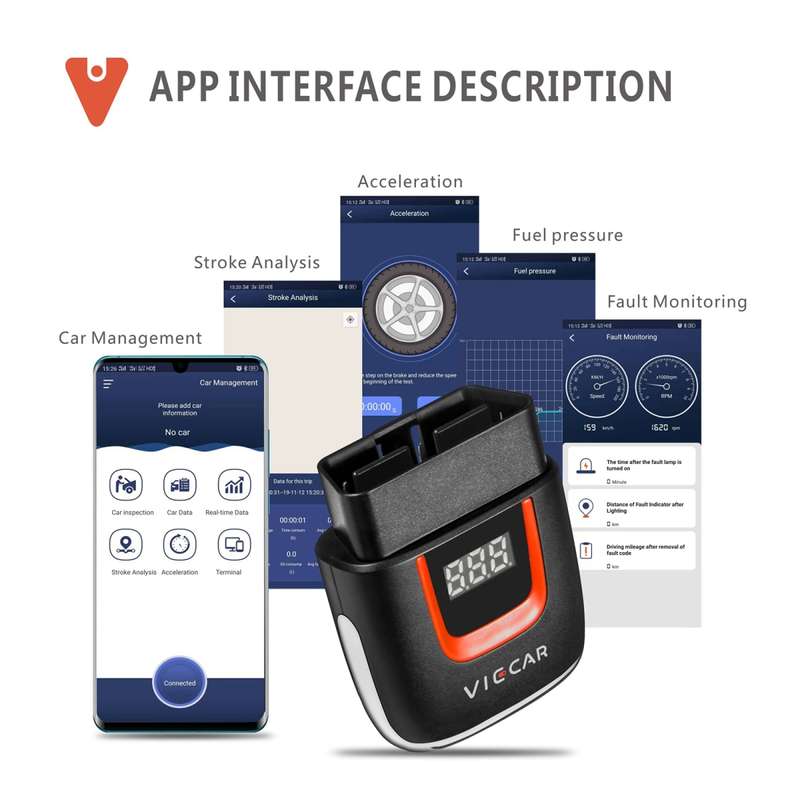 Viecar VP002 Car Mini OBD Fault Detector V1.5 WiFi Diagnostic Tool