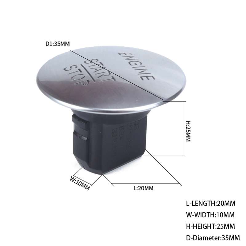 Car Keyless Switch Engine Start Key Push Button 2215450514 for Mercedes-Benz W164 W205(Silver)