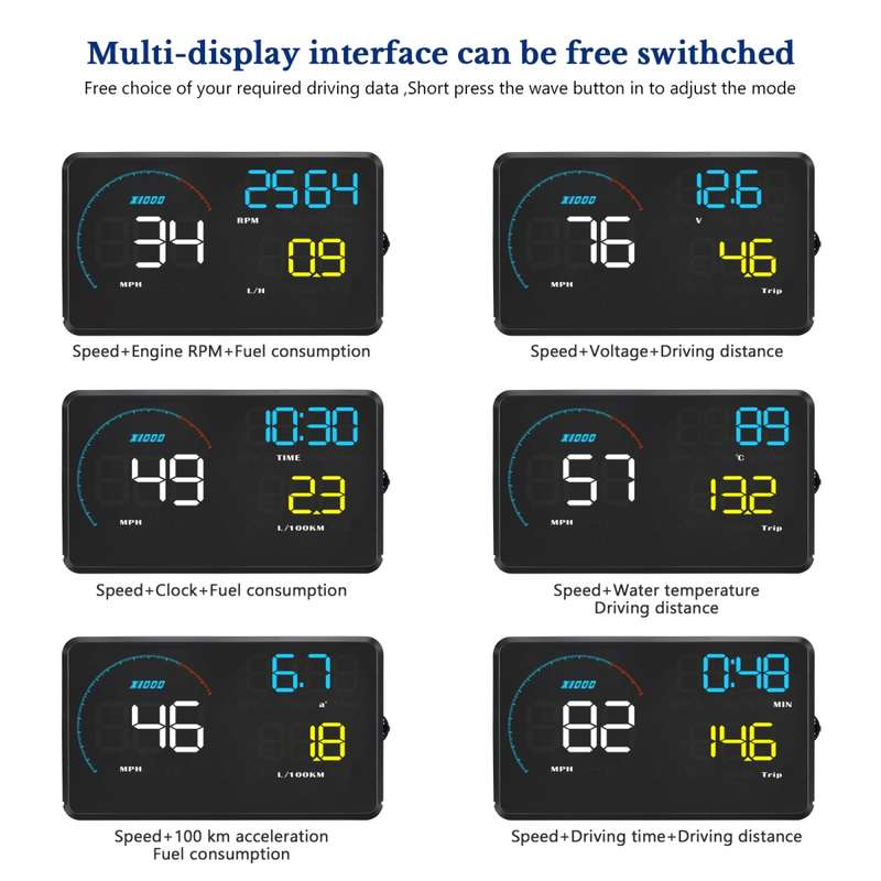 A9 5.5 inch Universal Car OBD2 HUD Vehicle-mounted Head Up Display (Blue)