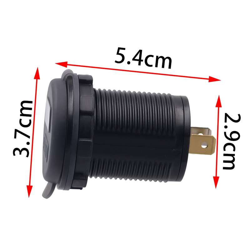 Universal Car Single Port USB Charger Power Outlet Adapter 2.1A 5V IP66 with LED Digital Voltmeter +