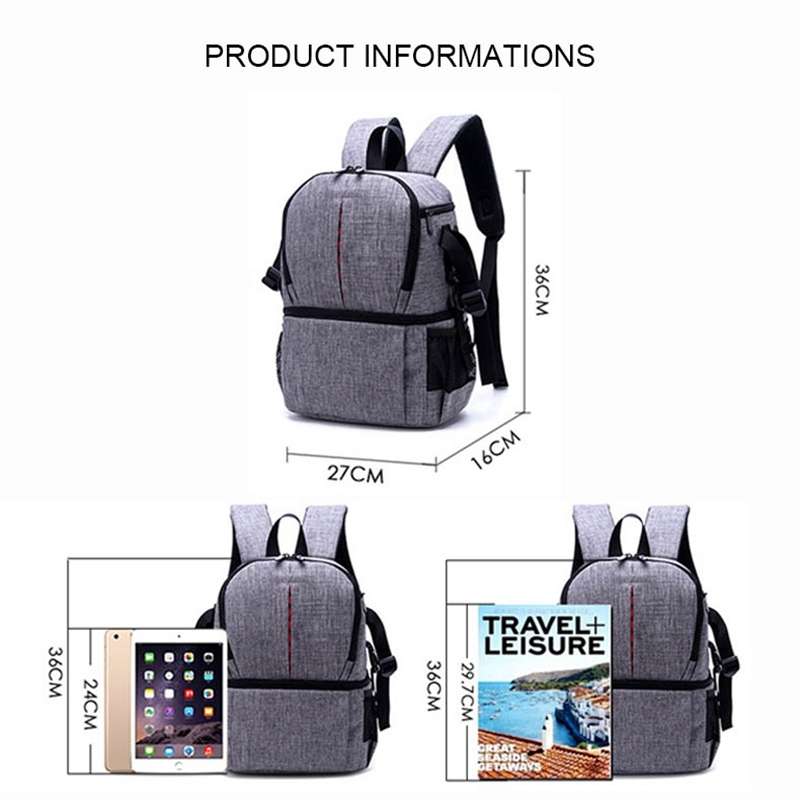 Multi-functional Waterproof Nylon Shoulder Backpack Padded Shockproof Camera Case Bag for Nikon Cano