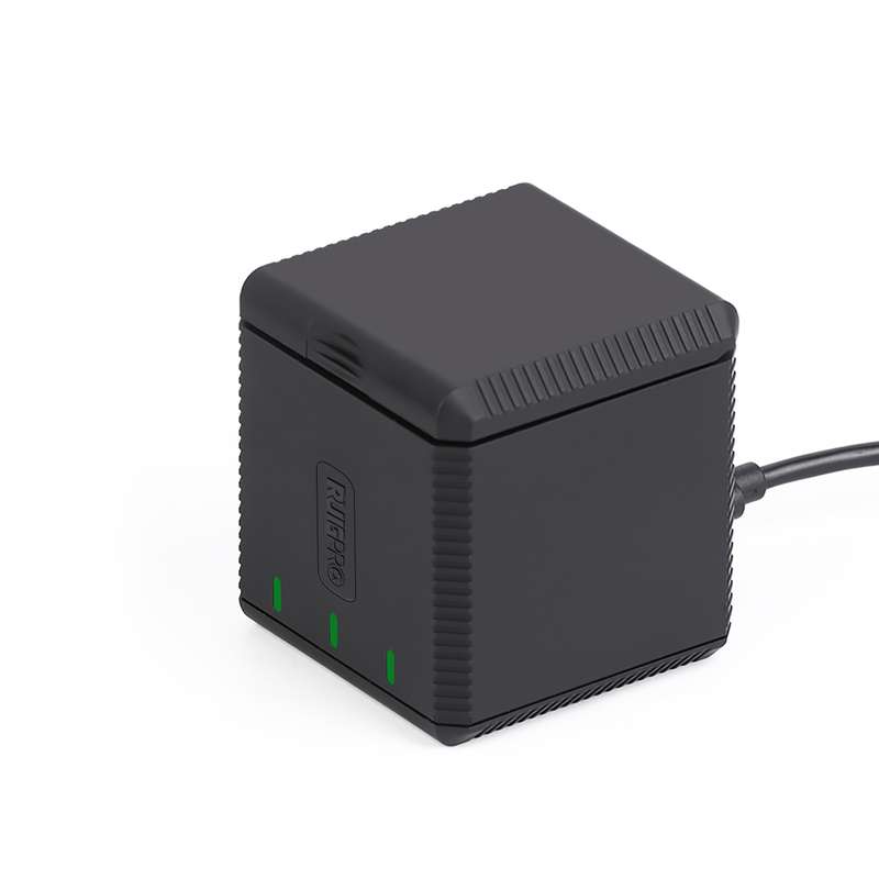 RUIGPRO USB Triple Batteries Housing Charger Box with Cable & Indicator Light for GoPro HERO9 Black