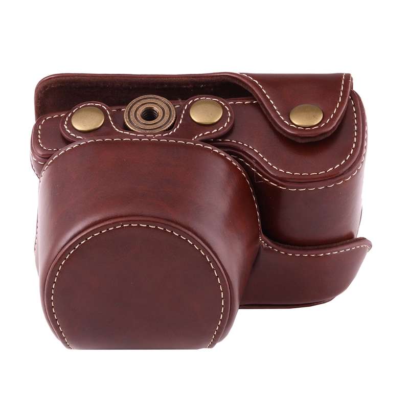 Full Body Camera PU Leather Case Bag with Strap for Sony A6000 / A6300 / Nex 6(Coffee)