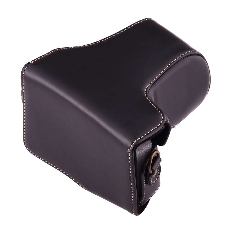 Full Body Camera PU Leather Case Bag with Strap for Canon EOS M10(Brown)