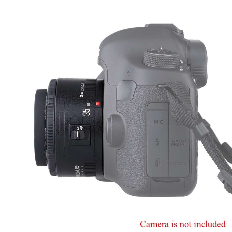 YONGNUO YN35MM F2C 1:2 AF/MF Wide-Angle Fixed/Prime Auto Focus Lens for Canon EOS EF Lens (Black)