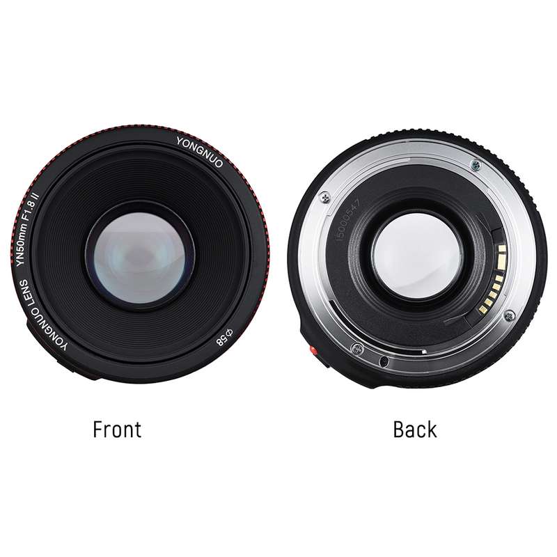 YONGNUO YN50MM F1.8C II F1.8 Auto Focus Lens for Canon EF Mount New Lens (Black)